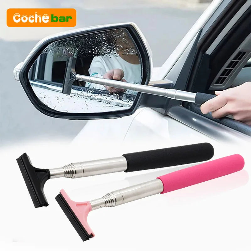 Telescopic Rearview Mirror Wiper Cleaning Tool for Automotive Glass Maintenance