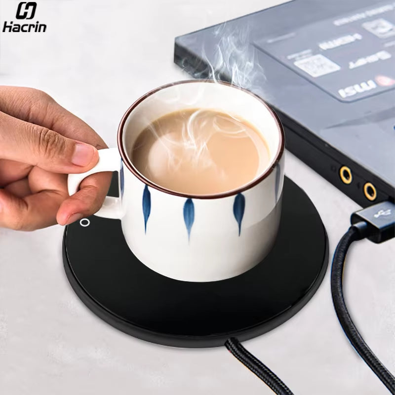 USB Electric Cup Warmer for Coffee and Tea - Desktop Heating Coaster for Home and Office Use