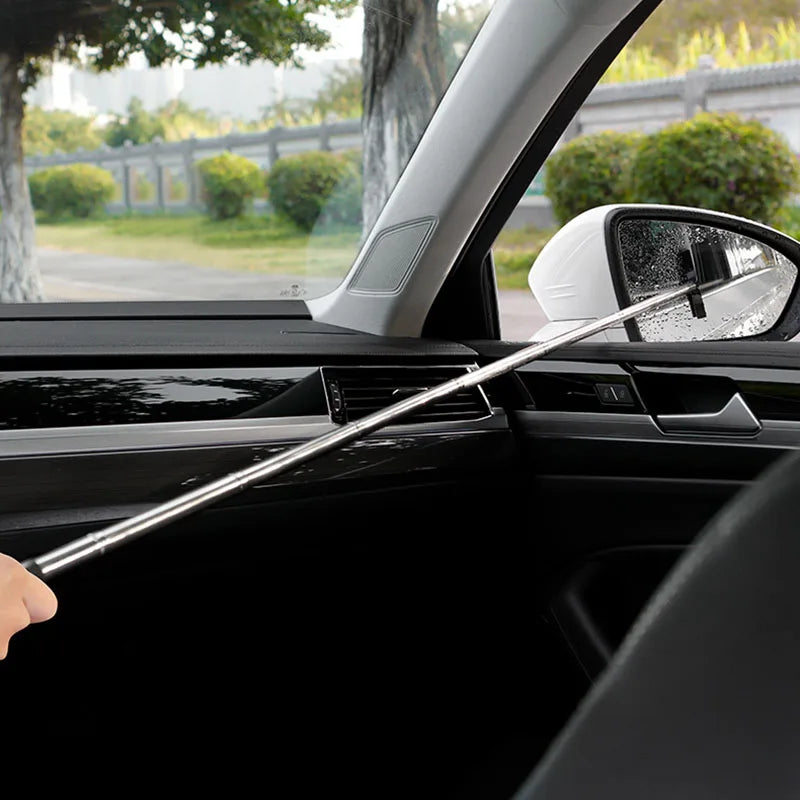 Telescopic Rearview Mirror Wiper Cleaning Tool for Automotive Glass Maintenance