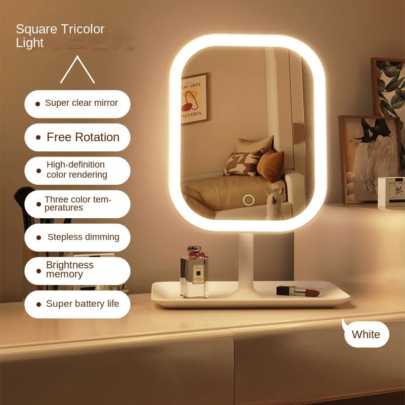 Illuminate Your Beauty: Niche Modern LED Makeup Mirror with Touch Control & 3 Adjustable Light Settings for Perfect Grooming