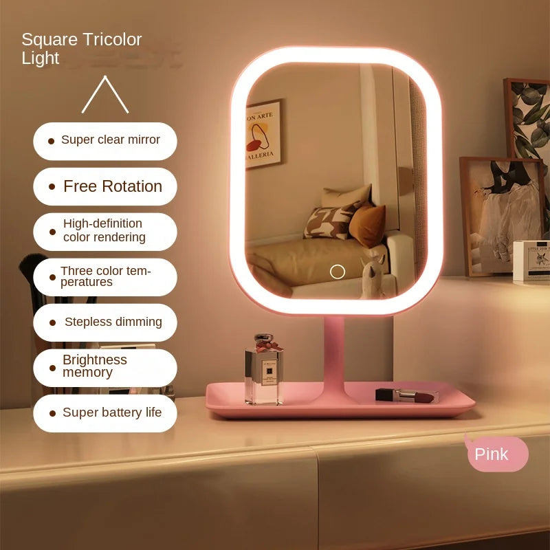 Illuminate Your Beauty: Niche Modern LED Makeup Mirror with Touch Control & 3 Adjustable Light Settings for Perfect Grooming